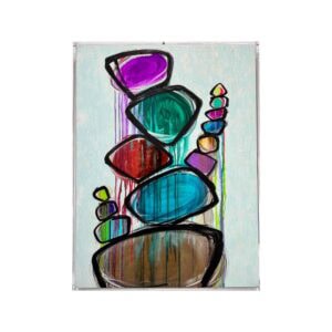 "Carmel by the Sea" Mixed Media on Canvas, 40" x 30", Custom Acrylic Frame