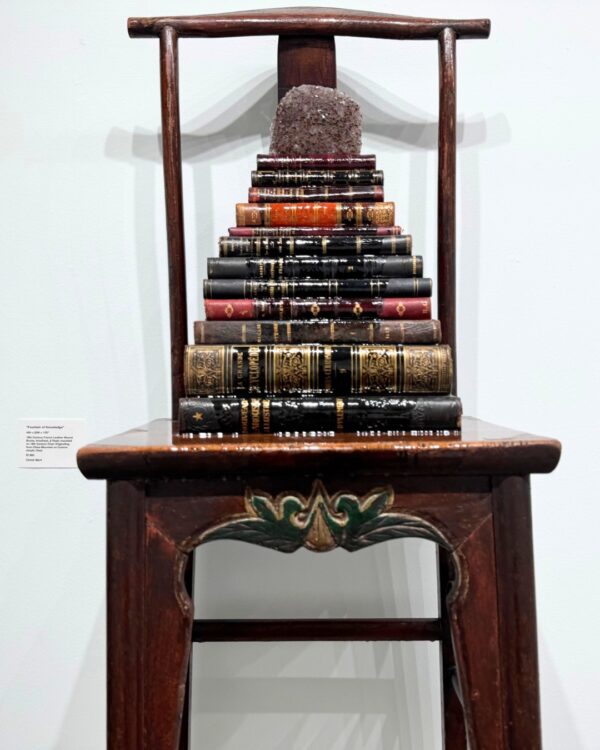 "Fountain of Knowledge" Mixed Media Wall Sculpture, 43" x 20" x 17", Custom Acrylic Mount - Image 7