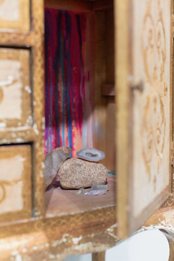 "Treasure Chest" Mixed Media Wall Sculpture, 38" x 50" x 14", Interactive Cabinet Installation - Image 10