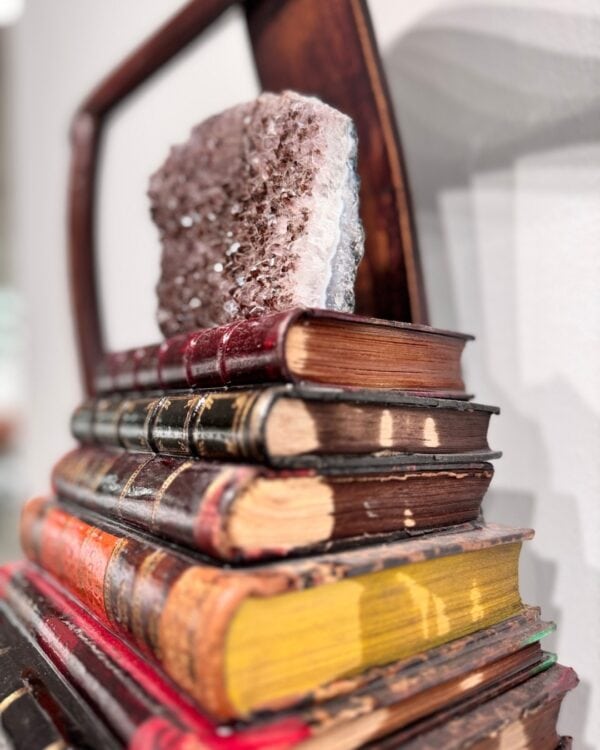"Fountain of Knowledge" Mixed Media Wall Sculpture, 43" x 20" x 17", Custom Acrylic Mount - Image 5