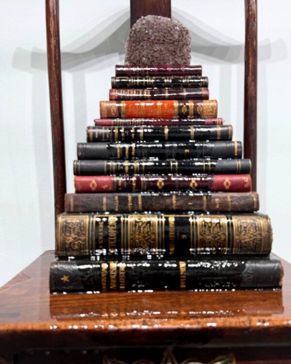 "Fountain of Knowledge" Mixed Media Wall Sculpture, 43" x 20" x 17", Custom Acrylic Mount - Image 8